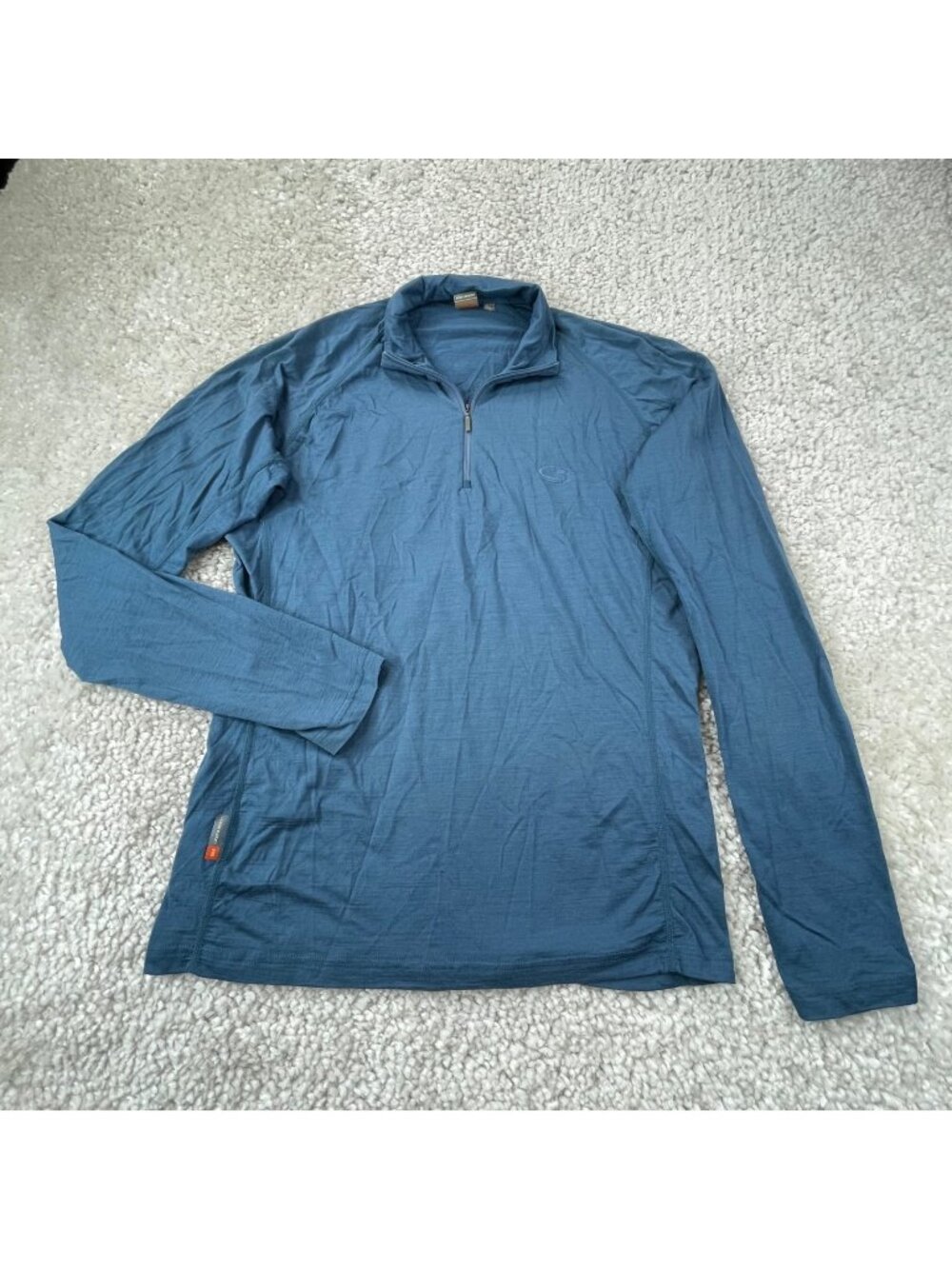 Icebreaker Bodyfit 200 Merino Wool 1/4 Zip Baselayer Top Blue Womens Large